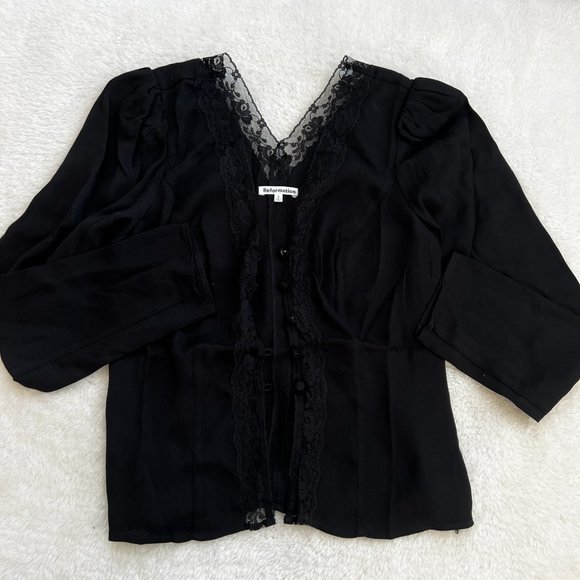 ❤️ Reformation * Nadene Top * Black ❤️ - Picture 5 of 9